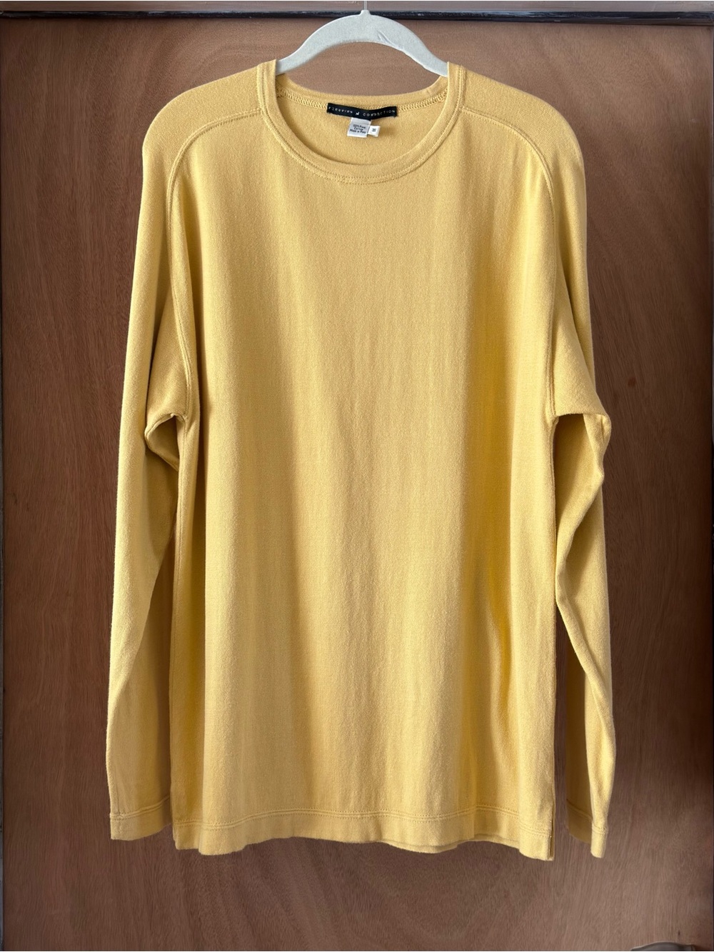 Peruvian Connection Tunic Top Pima Cotton Women M Harvest Gold/Mustard Longline